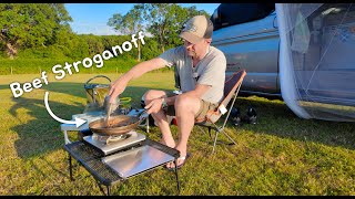 Farm Camping | Forest Walk + Hearty Beef Stroganoff